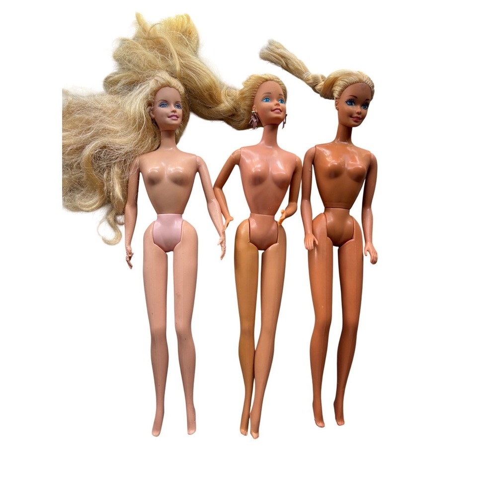 Vintage Mattel Barbie Doll Lot of 3 1966 Body Indonesia Taiwan Blonde Hair